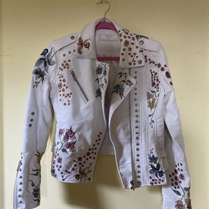 blank nyc floral leather jacket